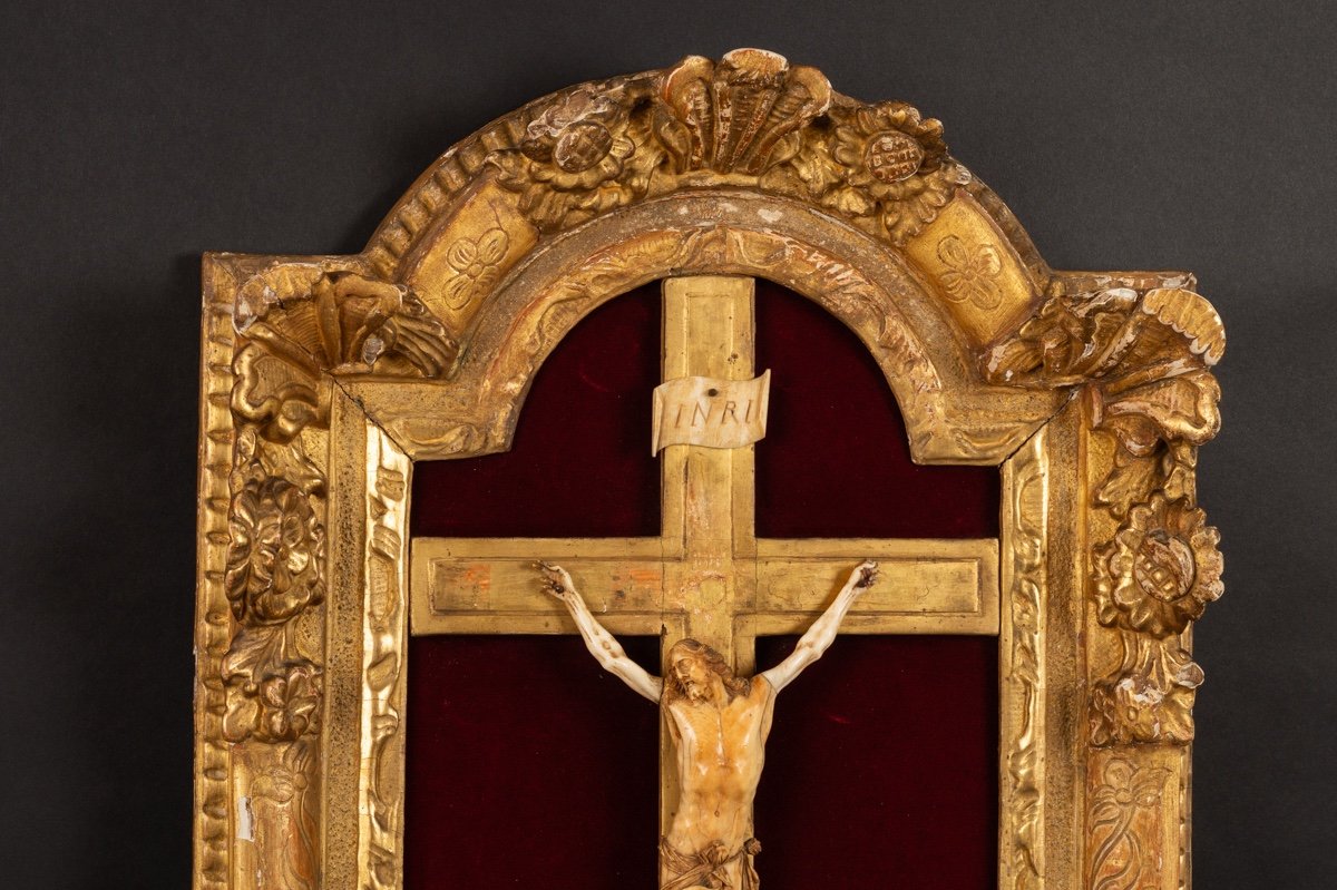 Crucifix Dans Un Cadre, Louis XIV, XVIIe - XVIIIe Siècle. -photo-4