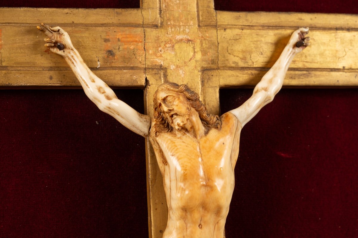 Crucifix Dans Un Cadre, Louis XIV, XVIIe - XVIIIe Siècle. -photo-4