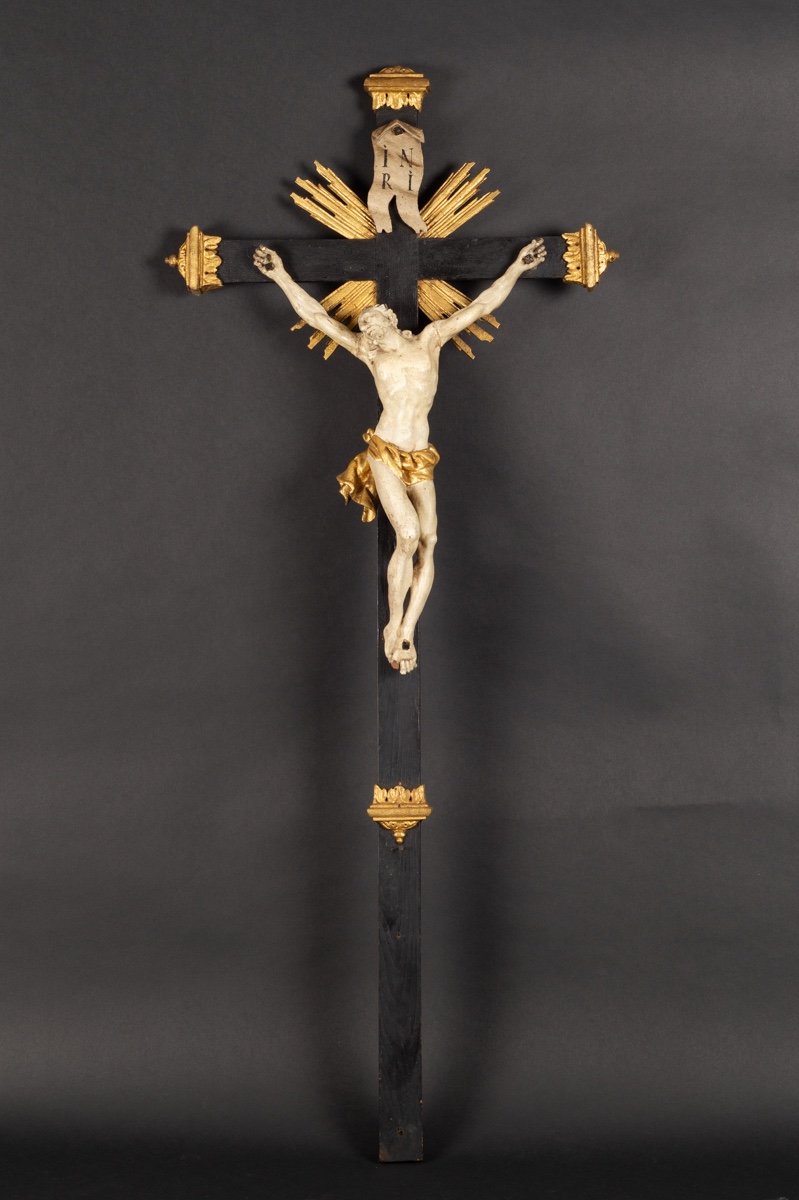 Large Crucifix, Wood, 18th - 19th Century. -photo-2