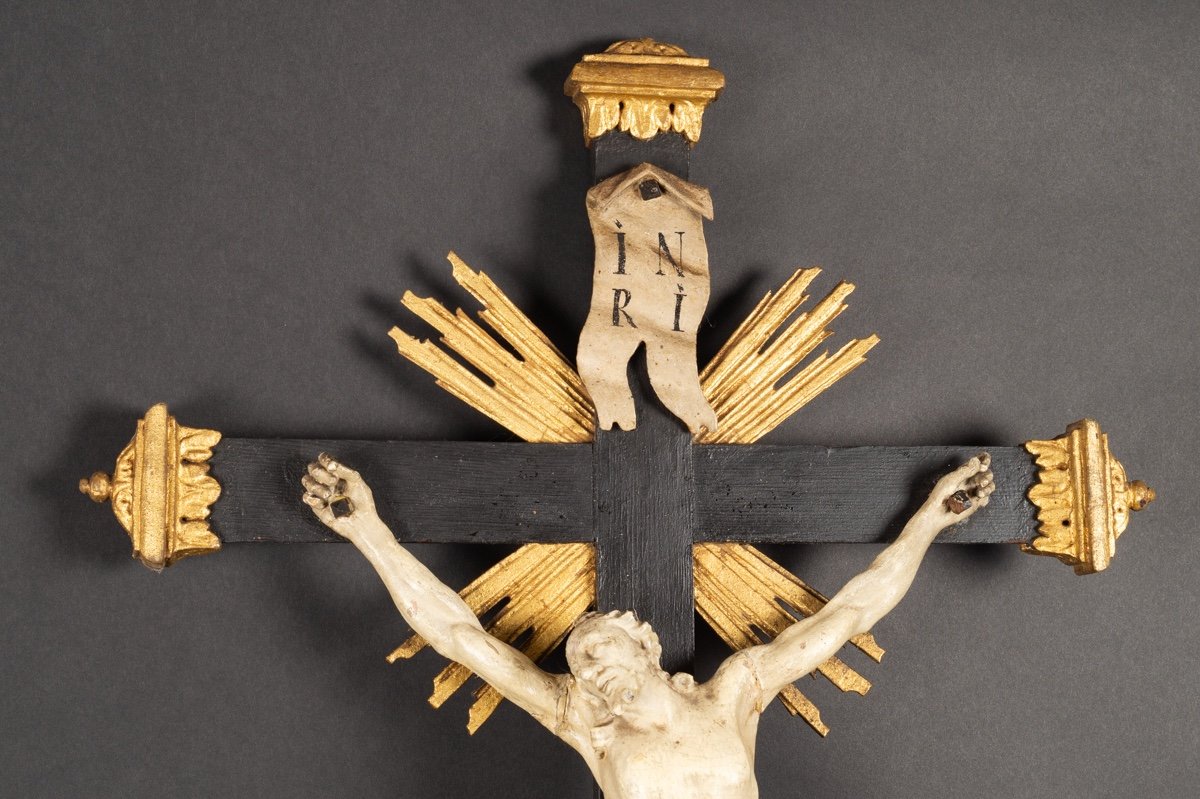 Large Crucifix, Wood, 18th - 19th Century. -photo-1