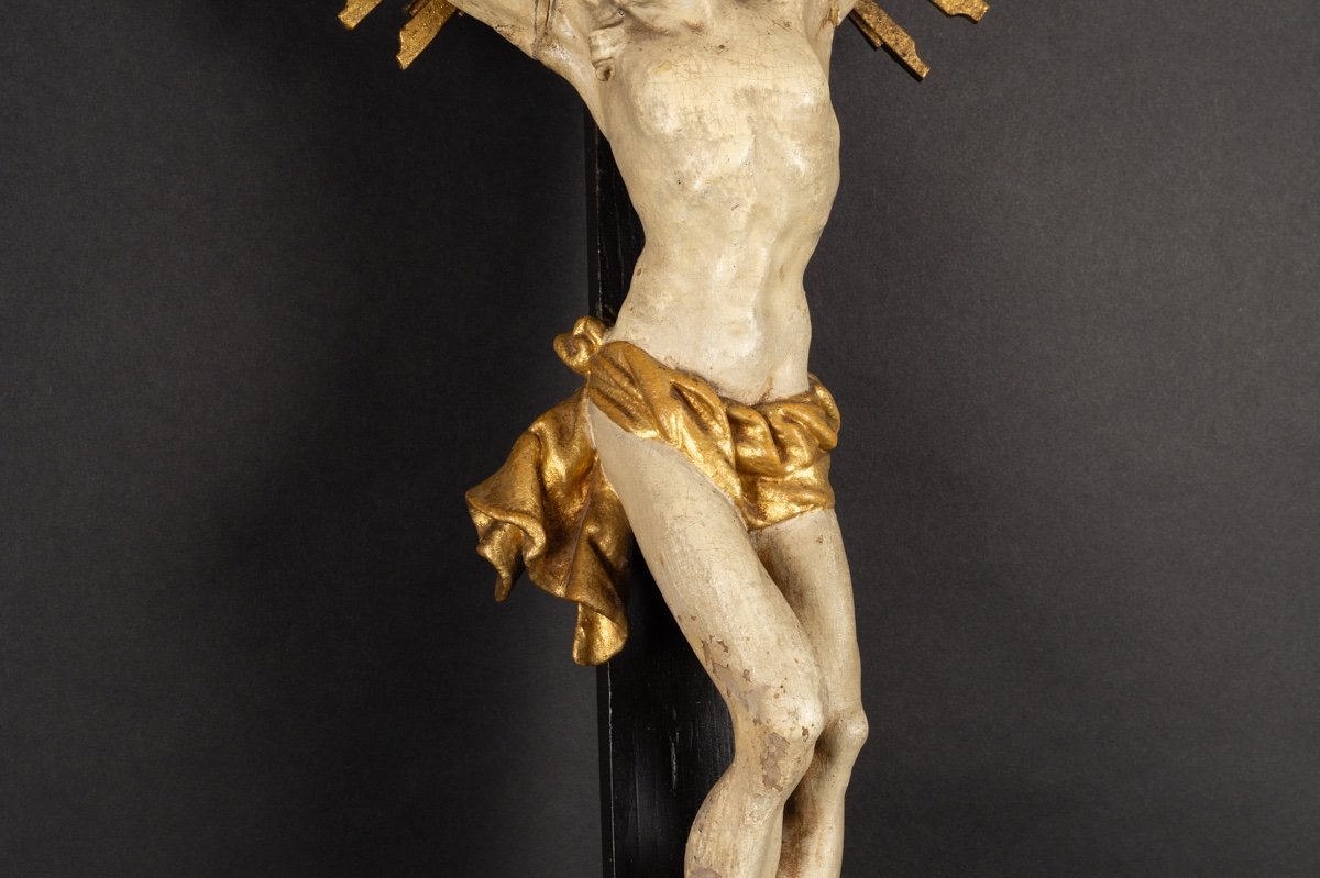 Large Crucifix, Wood, 18th - 19th Century. -photo-5