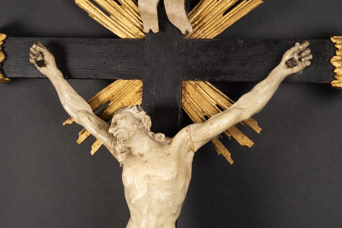 Large Crucifix, Wood, 18th - 19th Century. -photo-6