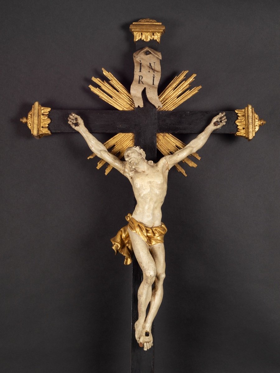 Large Crucifix, Wood, 18th - 19th Century. 