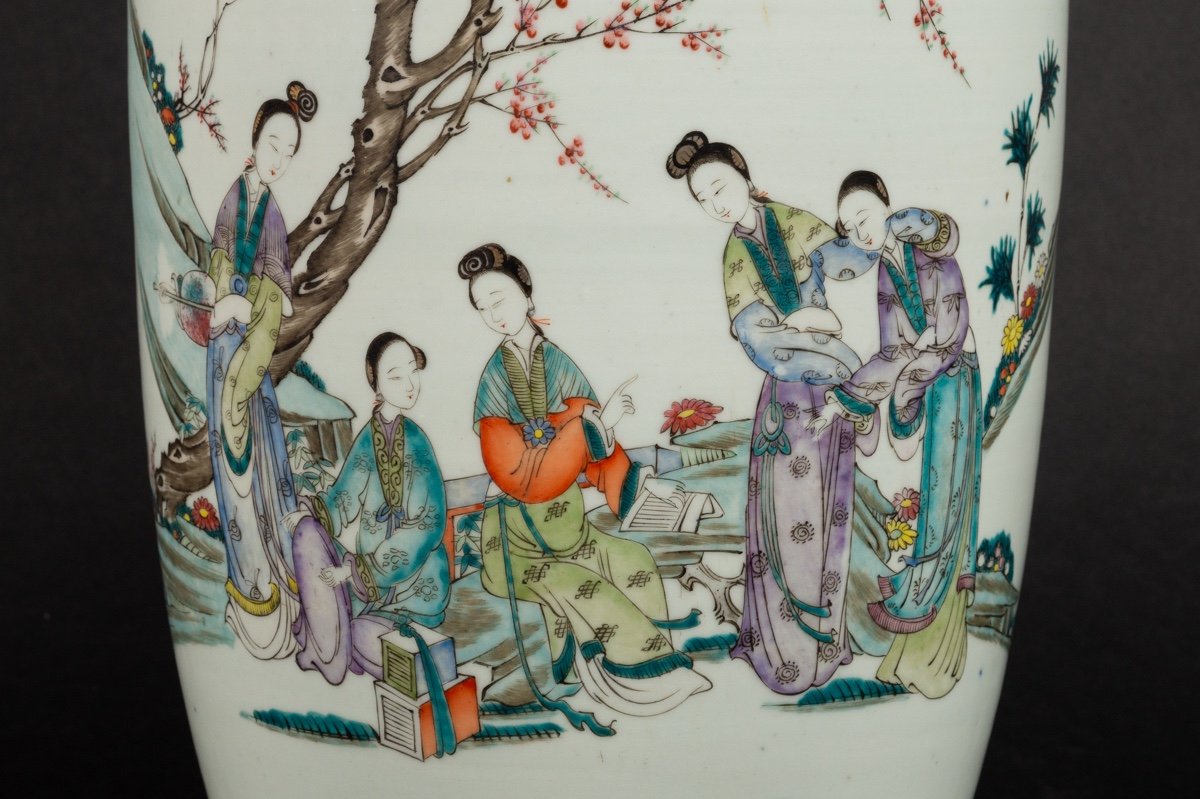 Vase Avec Des Dames, Chine, Dynastie Qing, XIXe Siècle.  -photo-4