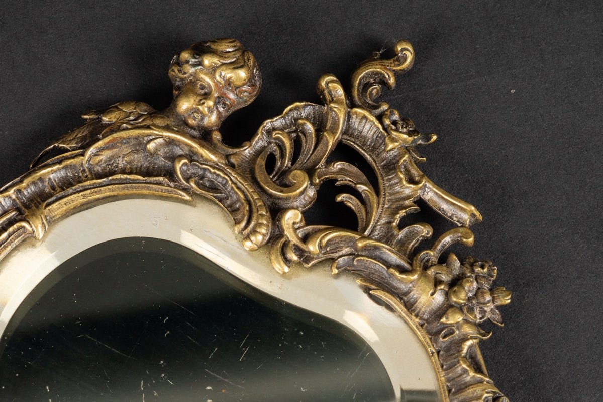 Hand Held Mirror, Bronze, 2nd Half 19th Century.  -photo-6