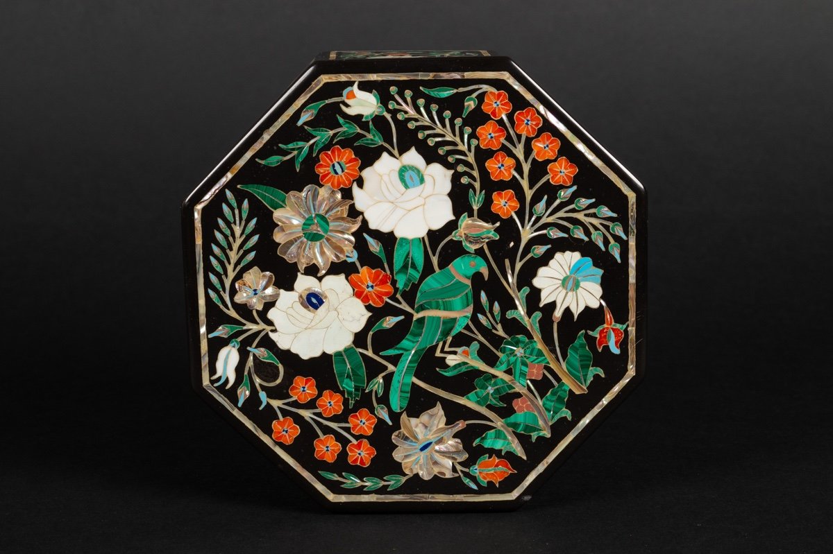 Pietra Dura Box, Italy, 20th Century. -photo-1