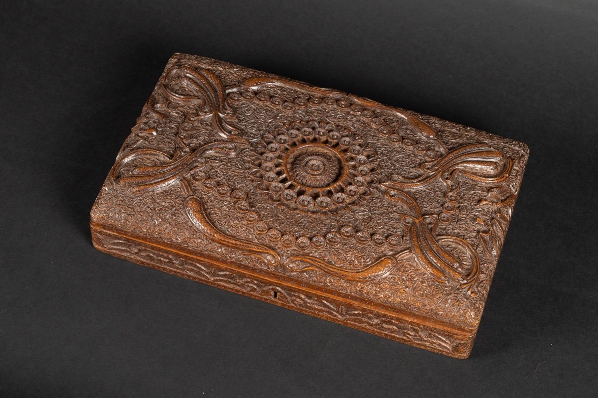 Box, Exotic Wood, India, 19th Century. -photo-2