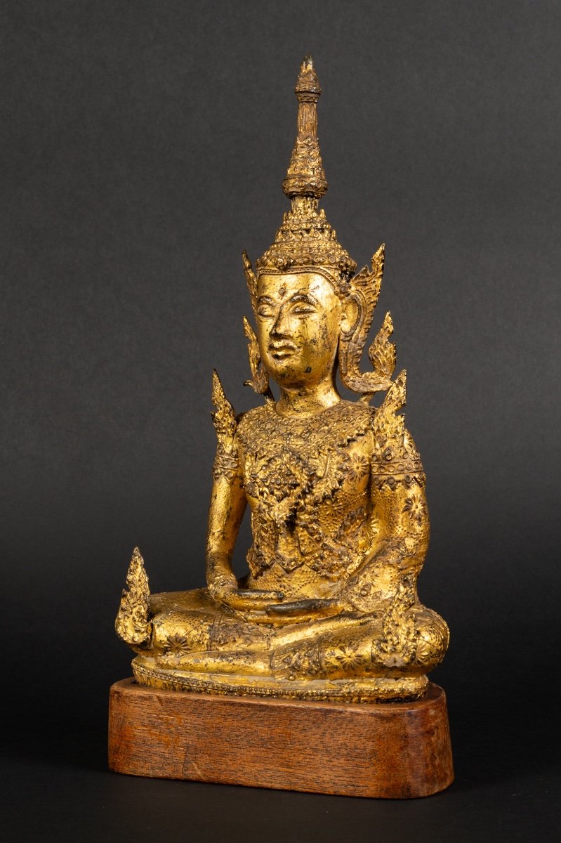  Bouddha Shakyamuni, Bronze Doré, Rattanakosin, Thaïlande, XIXe - XXe Siècle. -photo-4