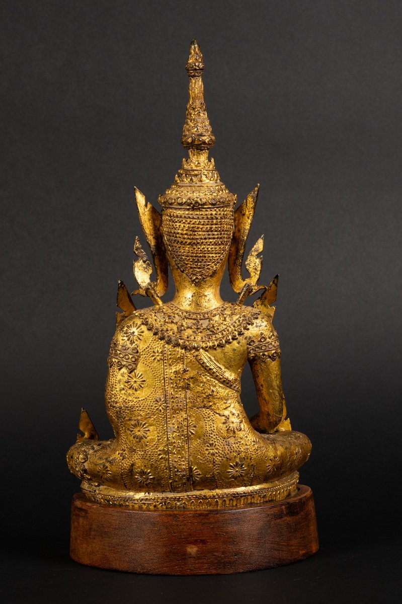  Bouddha Shakyamuni, Bronze Doré, Rattanakosin, Thaïlande, XIXe - XXe Siècle. -photo-1