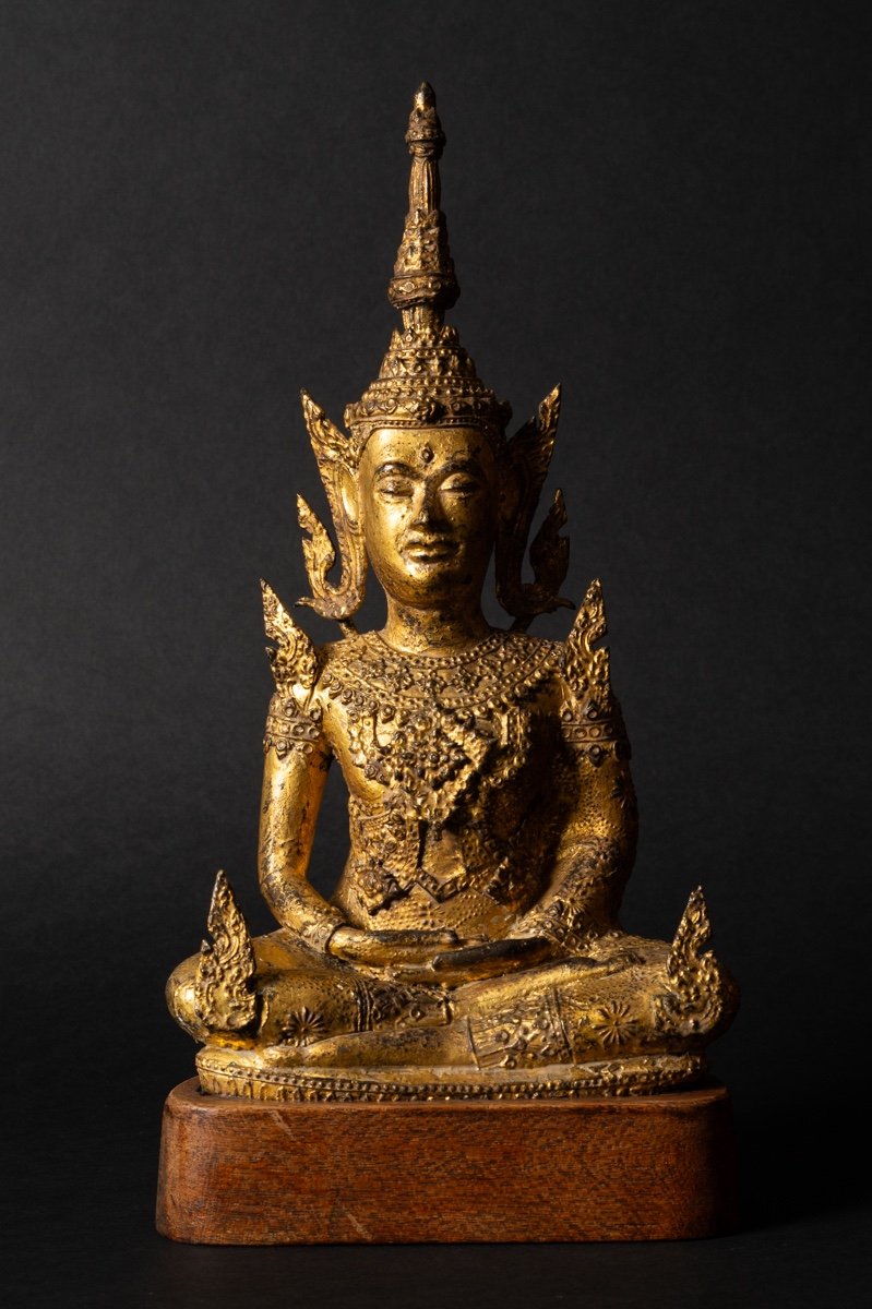  Bouddha Shakyamuni, Bronze Doré, Rattanakosin, Thaïlande, XIXe - XXe Siècle. 