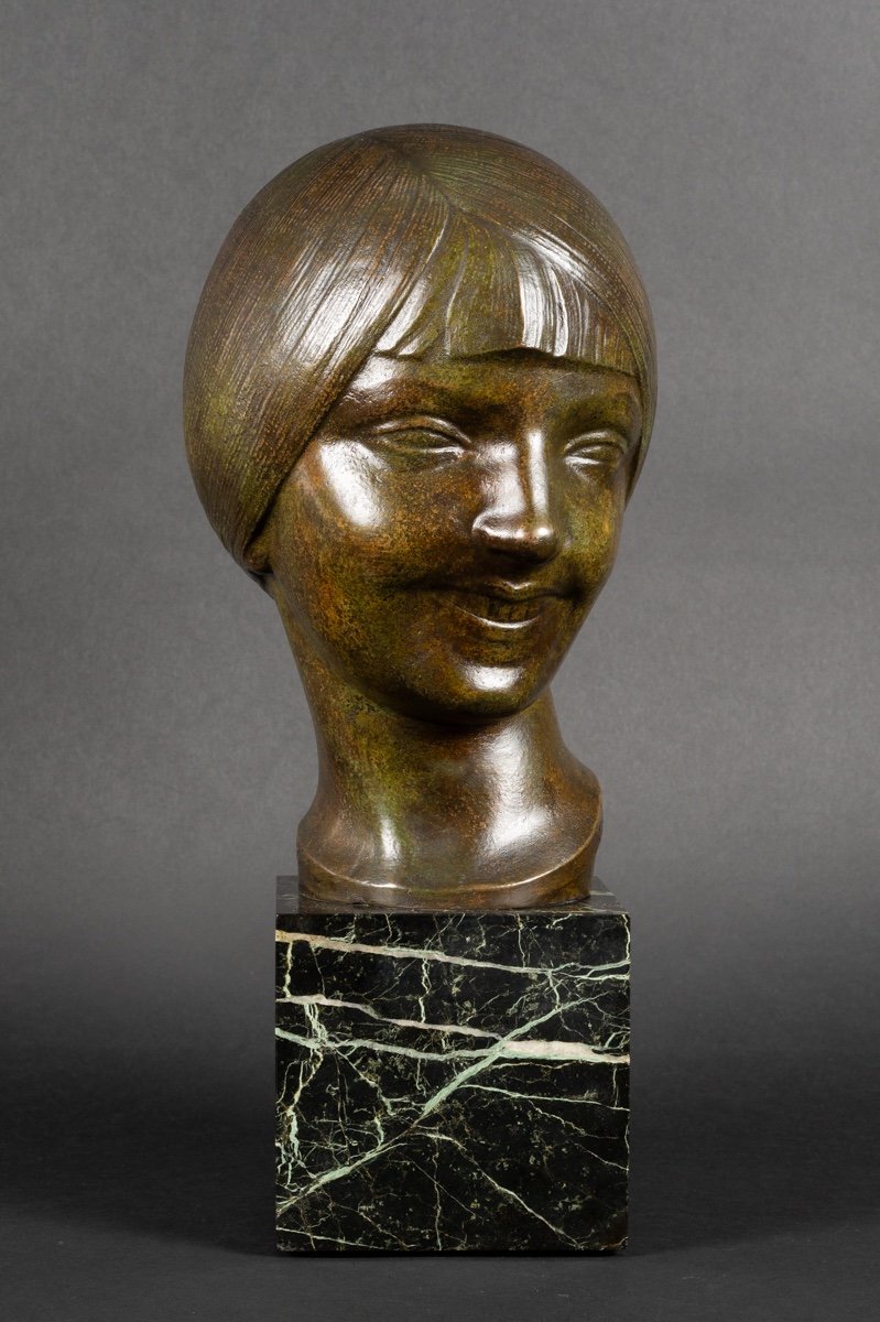 Buste De Jeune Fille, Art Déco, L. DORÉ, Susse Frères Paris, 1920. 