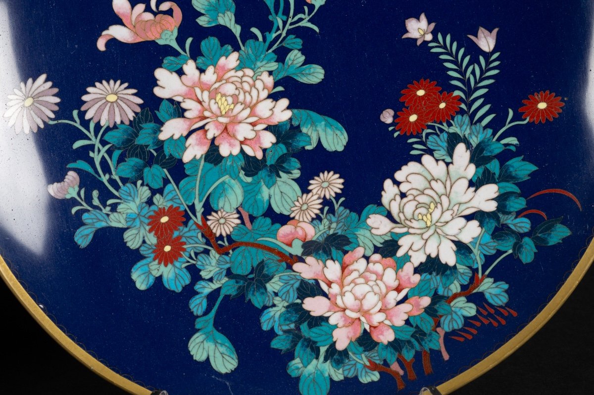 Paire d'Assiettes Cloisonnées, Japon, ère Meiji/taisho, Début. XXe S.-photo-1