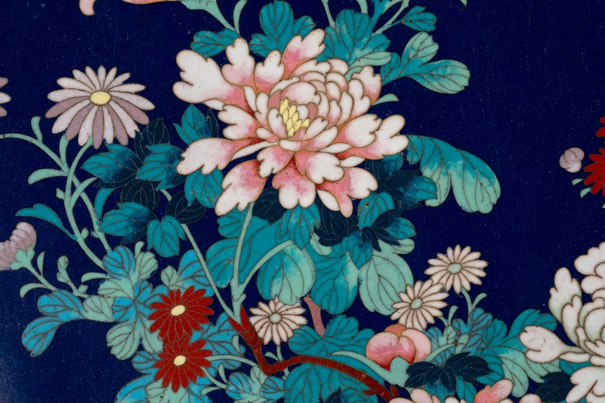 Paire d'Assiettes Cloisonnées, Japon, ère Meiji/taisho, Début. XXe S.-photo-8