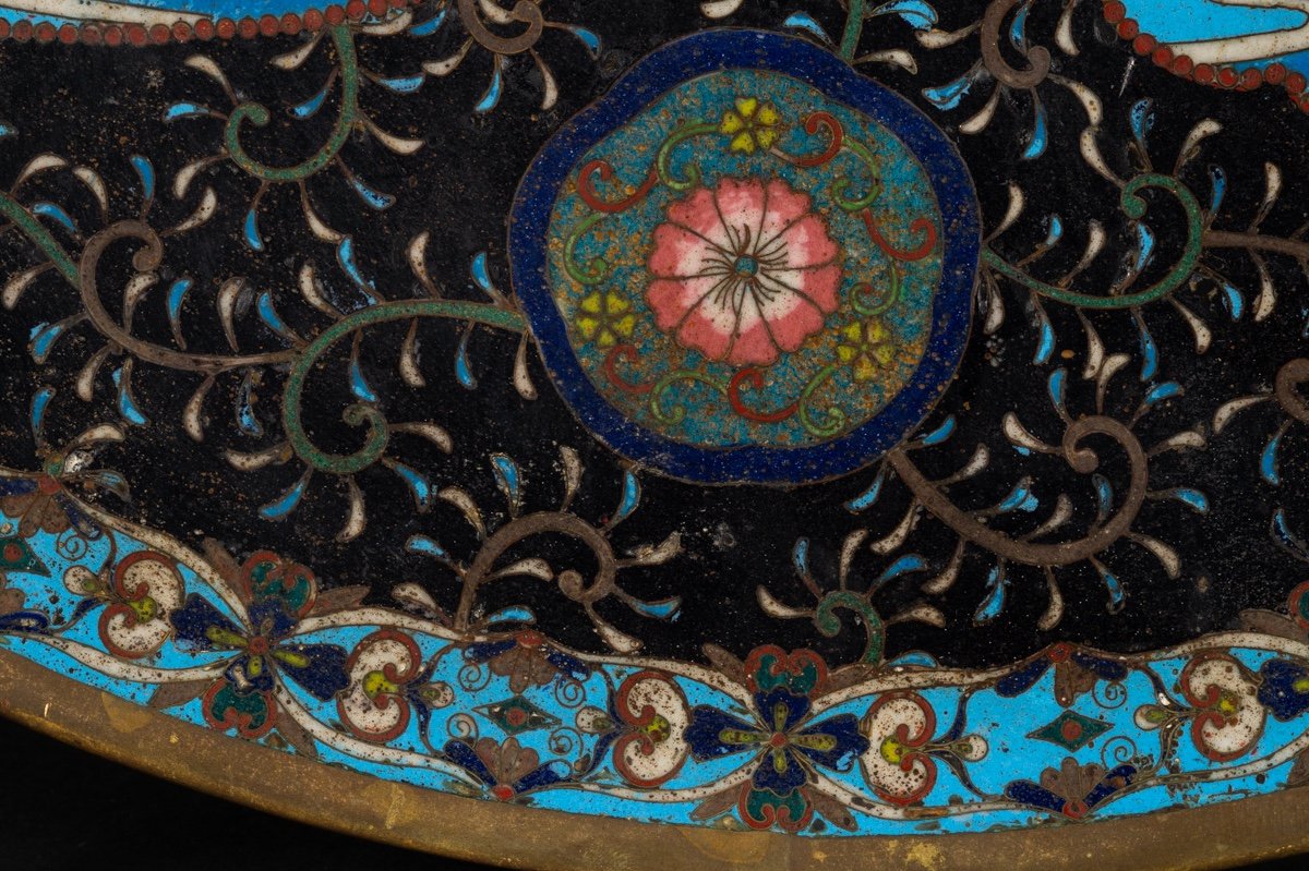 Large Cloisonné Charger, Japan, Meiji Era (1868-1912), Escalier De Cristal. -photo-3