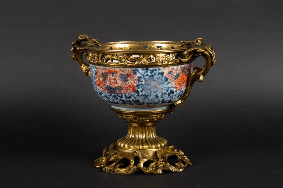 Coupe Avec Monture En Bronze Doré, Imari - Arita, Japon, XVIIIe Siècle.  -photo-3