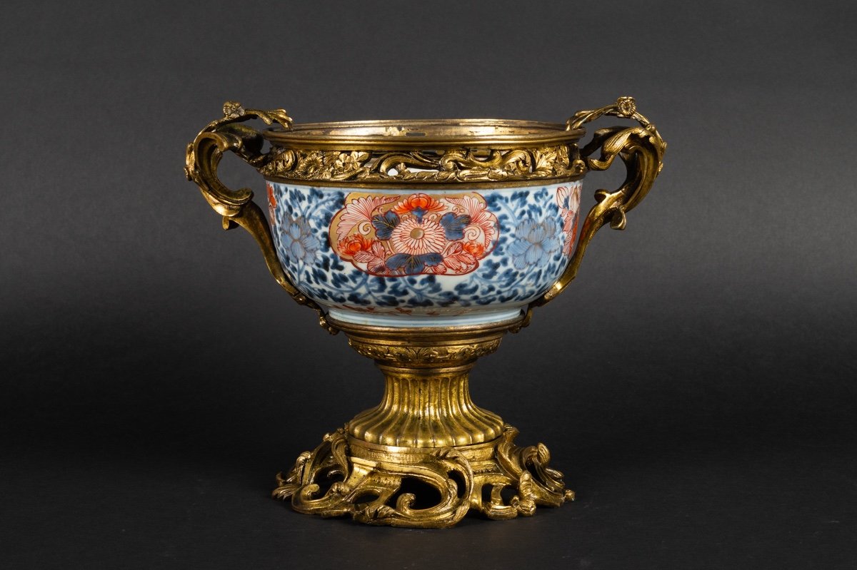 Coupe Avec Monture En Bronze Doré, Imari - Arita, Japon, XVIIIe Siècle.  -photo-4