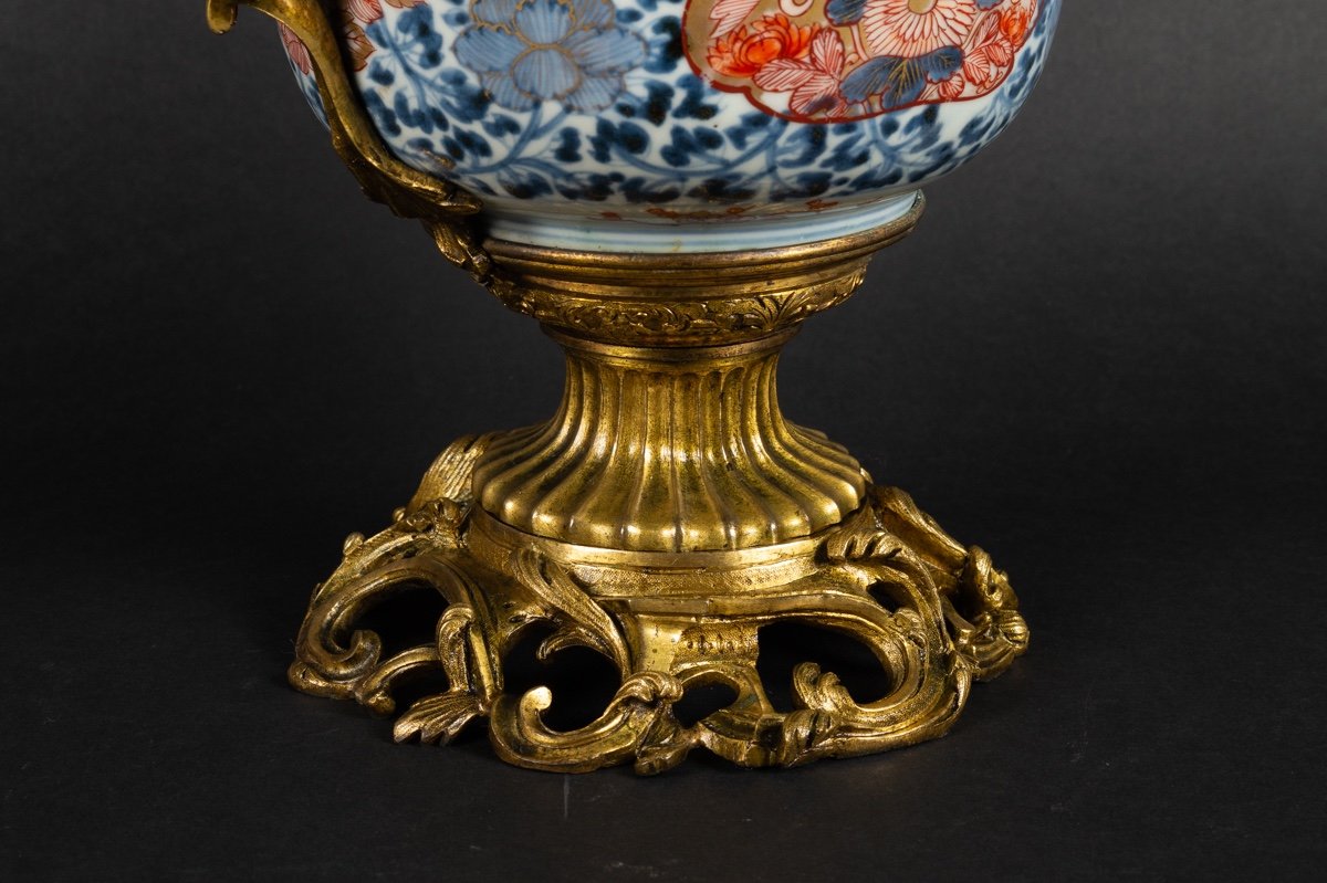 Coupe Avec Monture En Bronze Doré, Imari - Arita, Japon, XVIIIe Siècle.  -photo-3