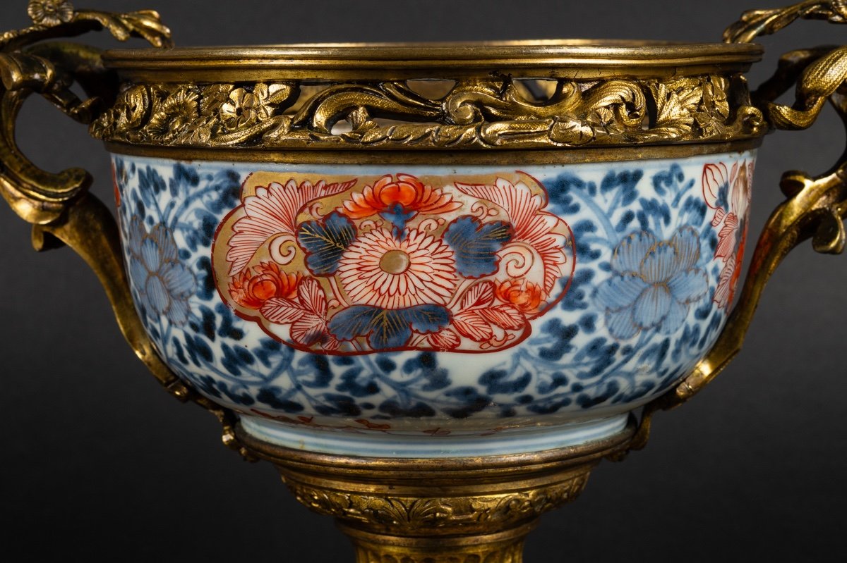 Coupe Avec Monture En Bronze Doré, Imari - Arita, Japon, XVIIIe Siècle.  -photo-4