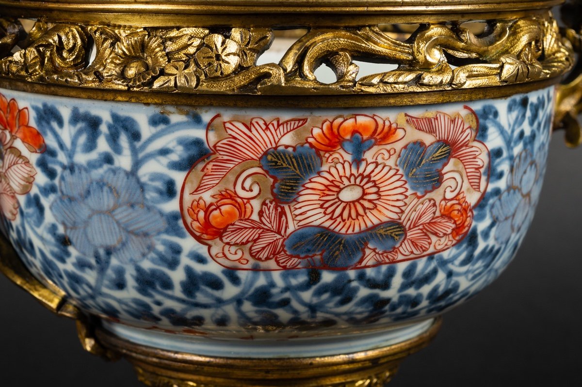 Coupe Avec Monture En Bronze Doré, Imari - Arita, Japon, XVIIIe Siècle.  -photo-6