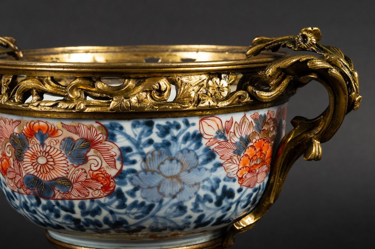 Coupe Avec Monture En Bronze Doré, Imari - Arita, Japon, XVIIIe Siècle.  -photo-8