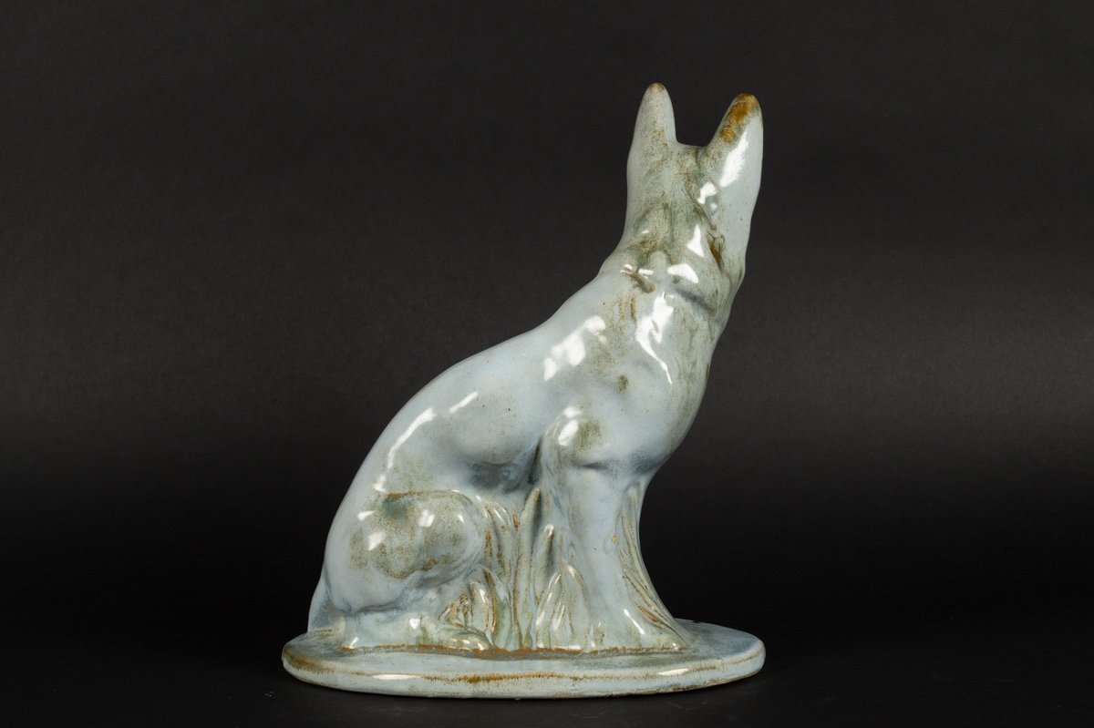 Chien, Faïence, Moulin Des Loups Orchies, Art Déco, France, Années 1920/30. -photo-4