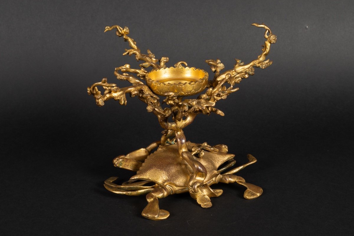 Crab, Gilded Bronze, Edouard Enot, Paris, Circa 1900.    -photo-3