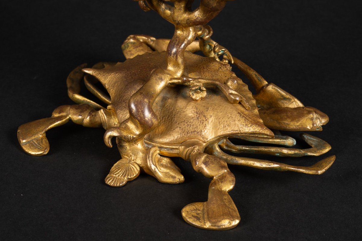 Crab, Gilded Bronze, Edouard Enot, Paris, Circa 1900.    -photo-6