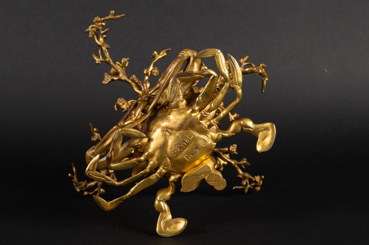 Crab, Gilded Bronze, Edouard Enot, Paris, Circa 1900.    -photo-7