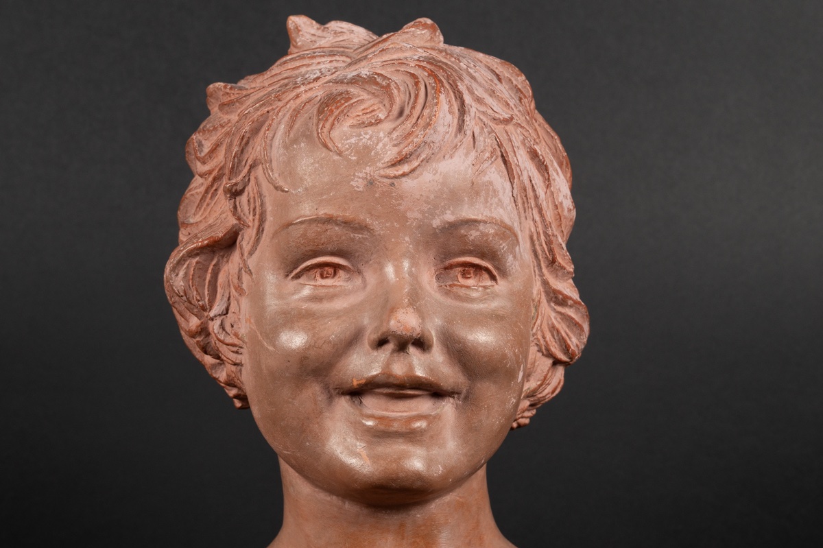 Bust Of A Child, D. H. Chiparus, Terracotta, Art Deco, France, 1920s/30s. -photo-4
