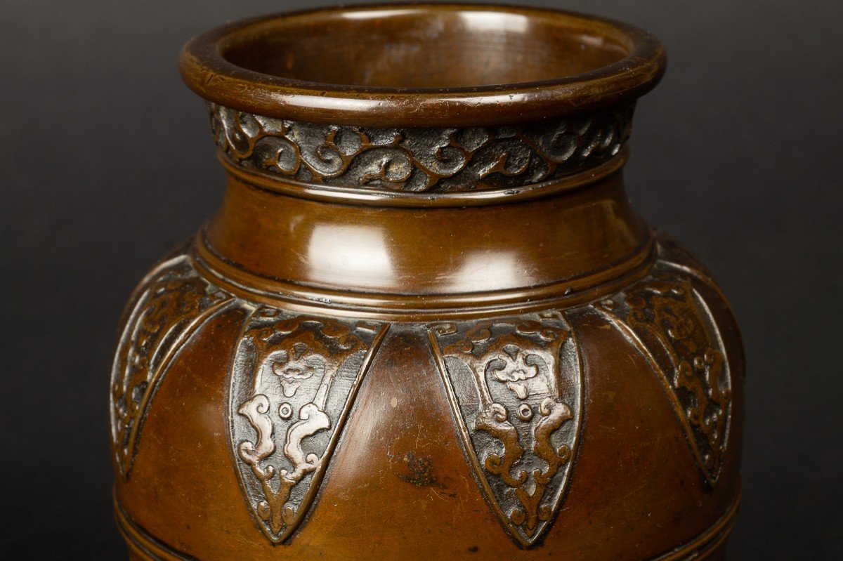 Paire De Vases, Bronze, Dynastie Qing, Chine, 19e Siècle  -photo-4
