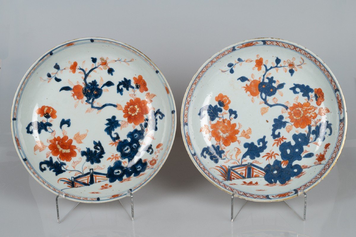 Paire d'Assiettes, Imari, Chine, Qing, Kangxi, Vers 1700-1750 