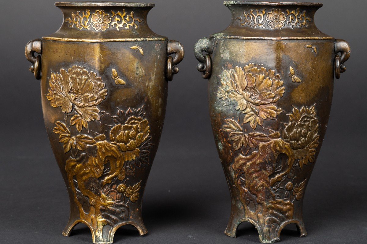 Paire De Vases Avec Perroquets, Japon, ère Meji (1868-1912) -photo-4