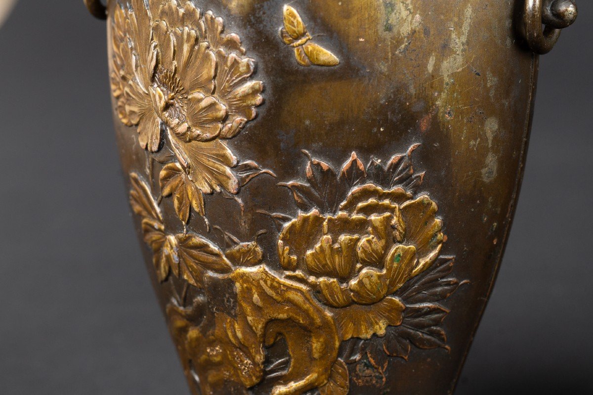 Paire De Vases Avec Perroquets, Japon, ère Meji (1868-1912) -photo-6