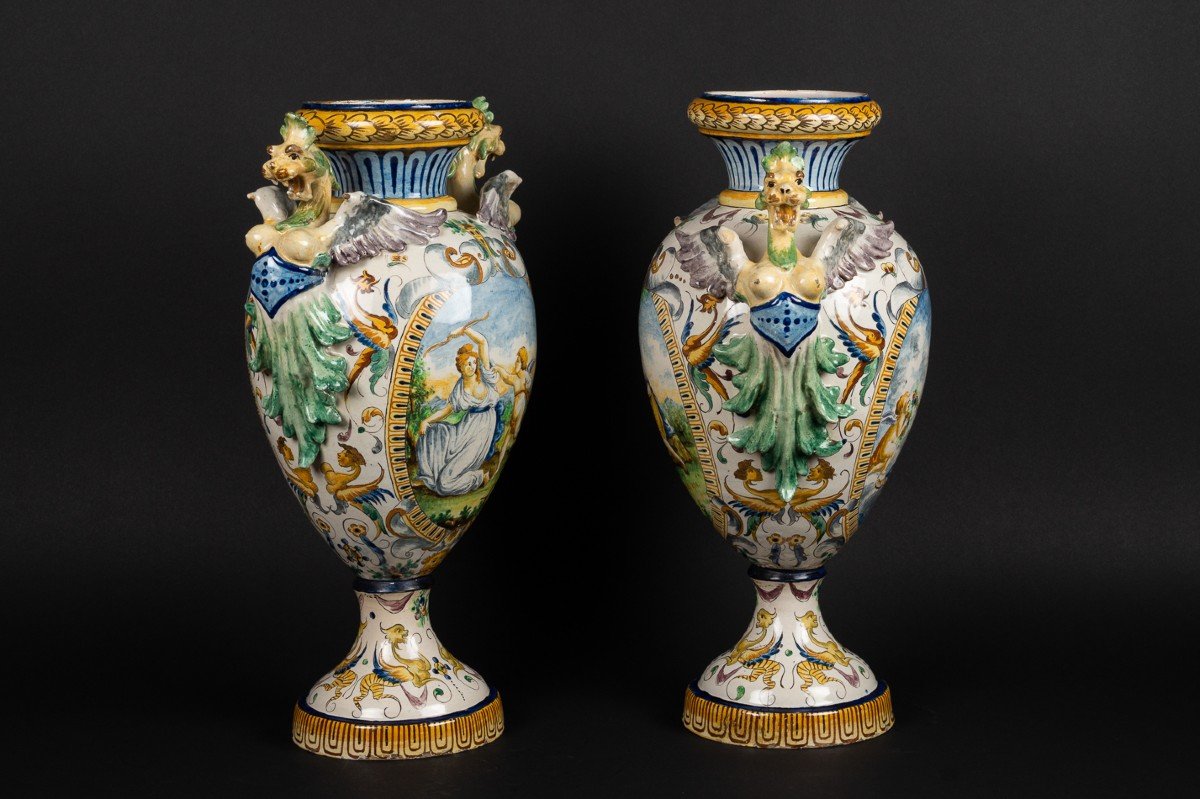 Paire De Vases, Néo-renaissance, Italie / France, 19e Siècle  -photo-2