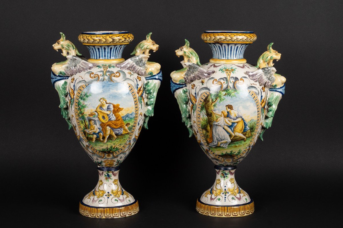 Paire De Vases, Néo-renaissance, Italie / France, 19e Siècle  -photo-3