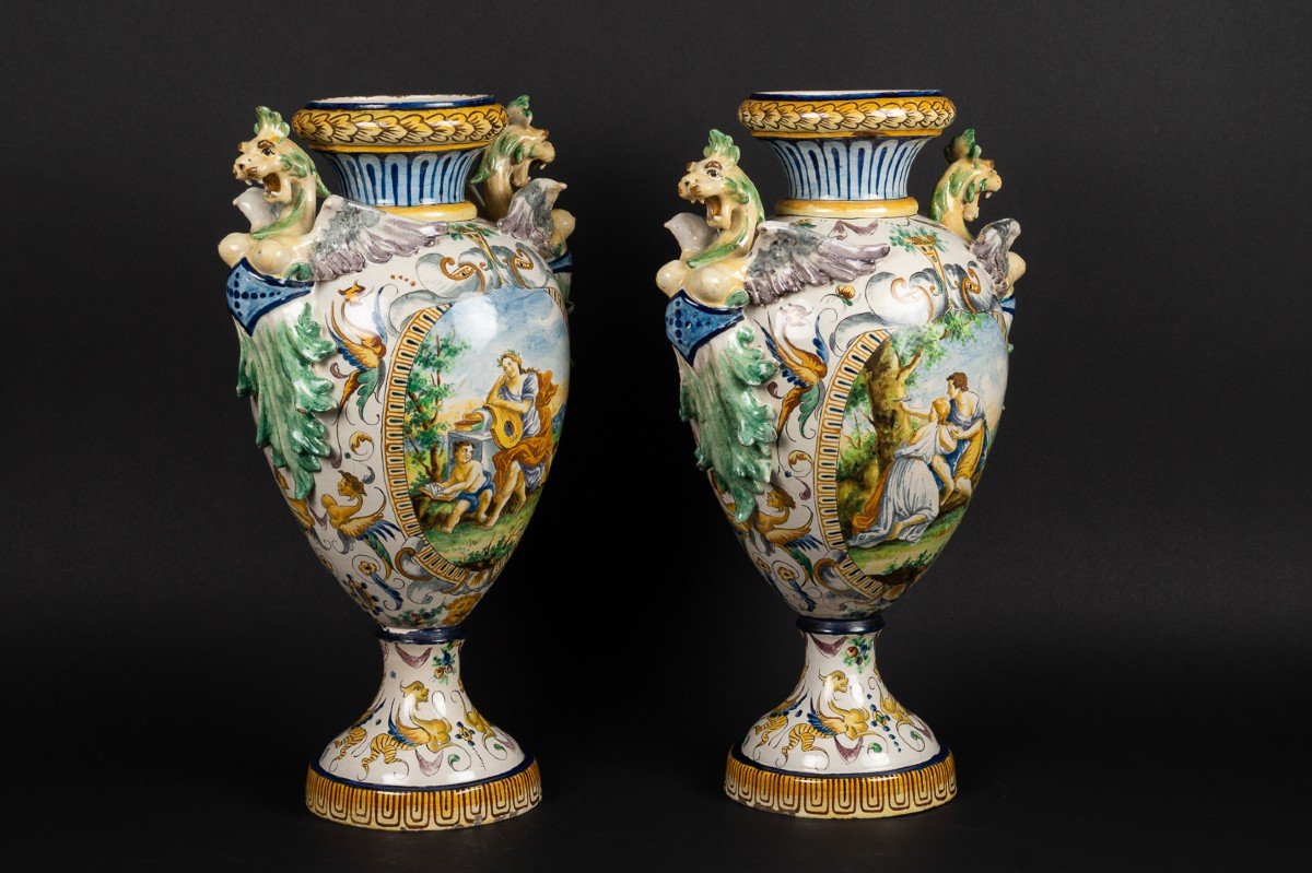 Paire De Vases, Néo-renaissance, Italie / France, 19e Siècle  -photo-4