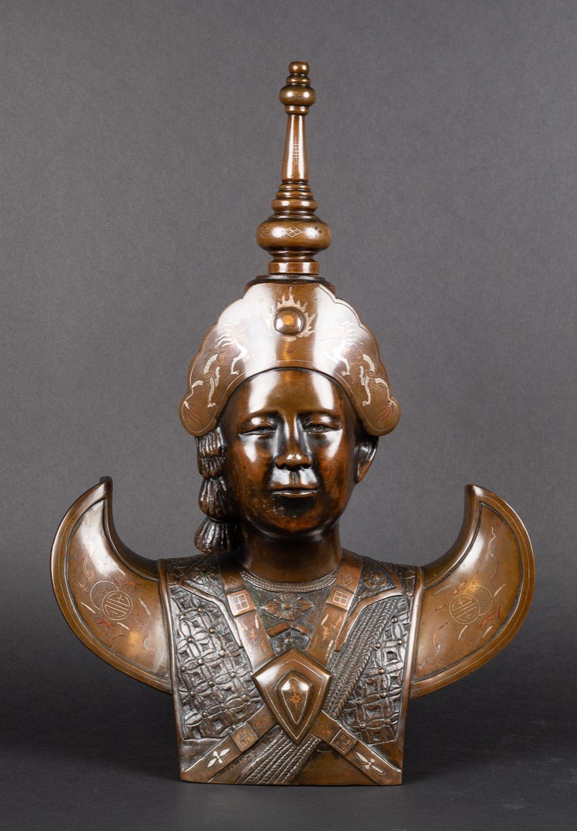 Danseuse Apsara, Bronze Incrusté d'Argent Et De Cuivre, Indochine, Fin Du XIXe Siècle