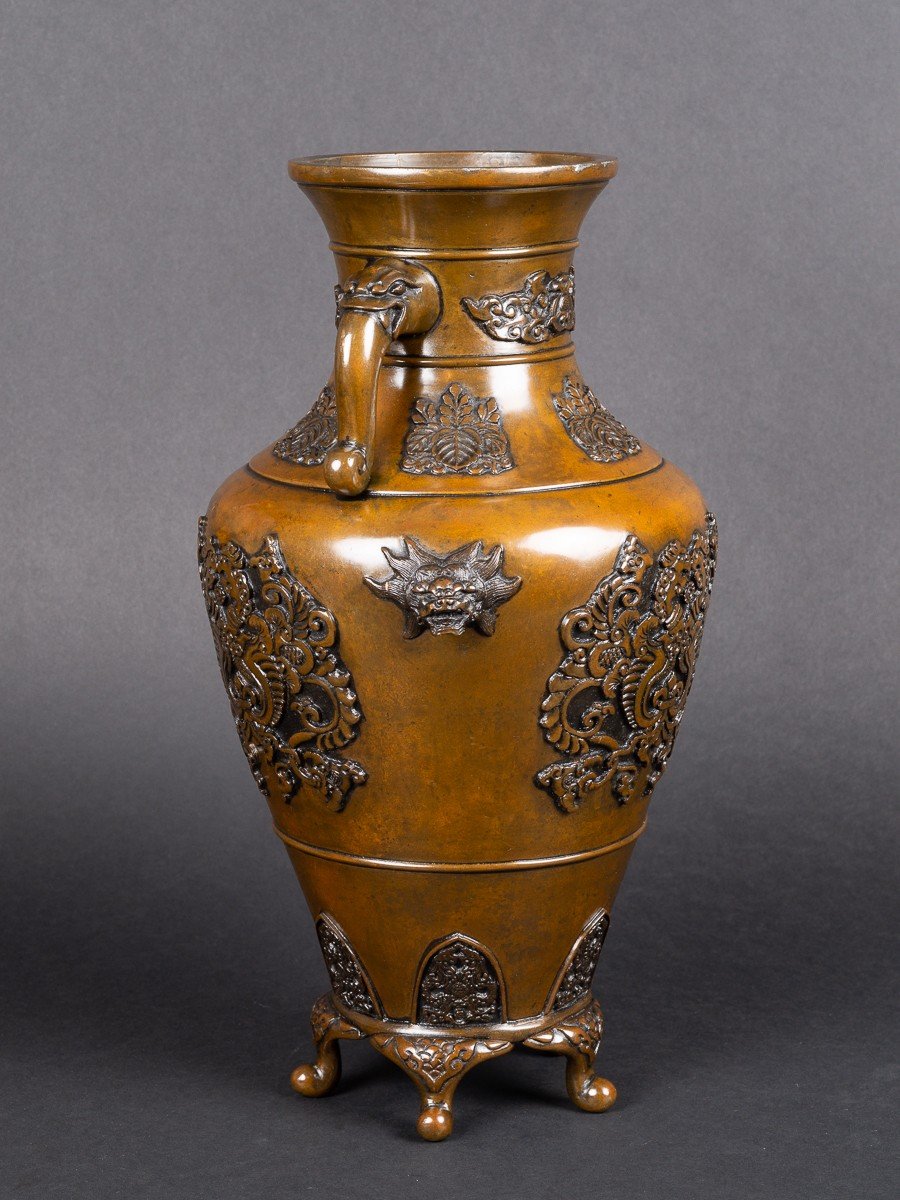 Vase, Vietnam - Indochina, Bronze, Late Nineteenth Century-photo-3