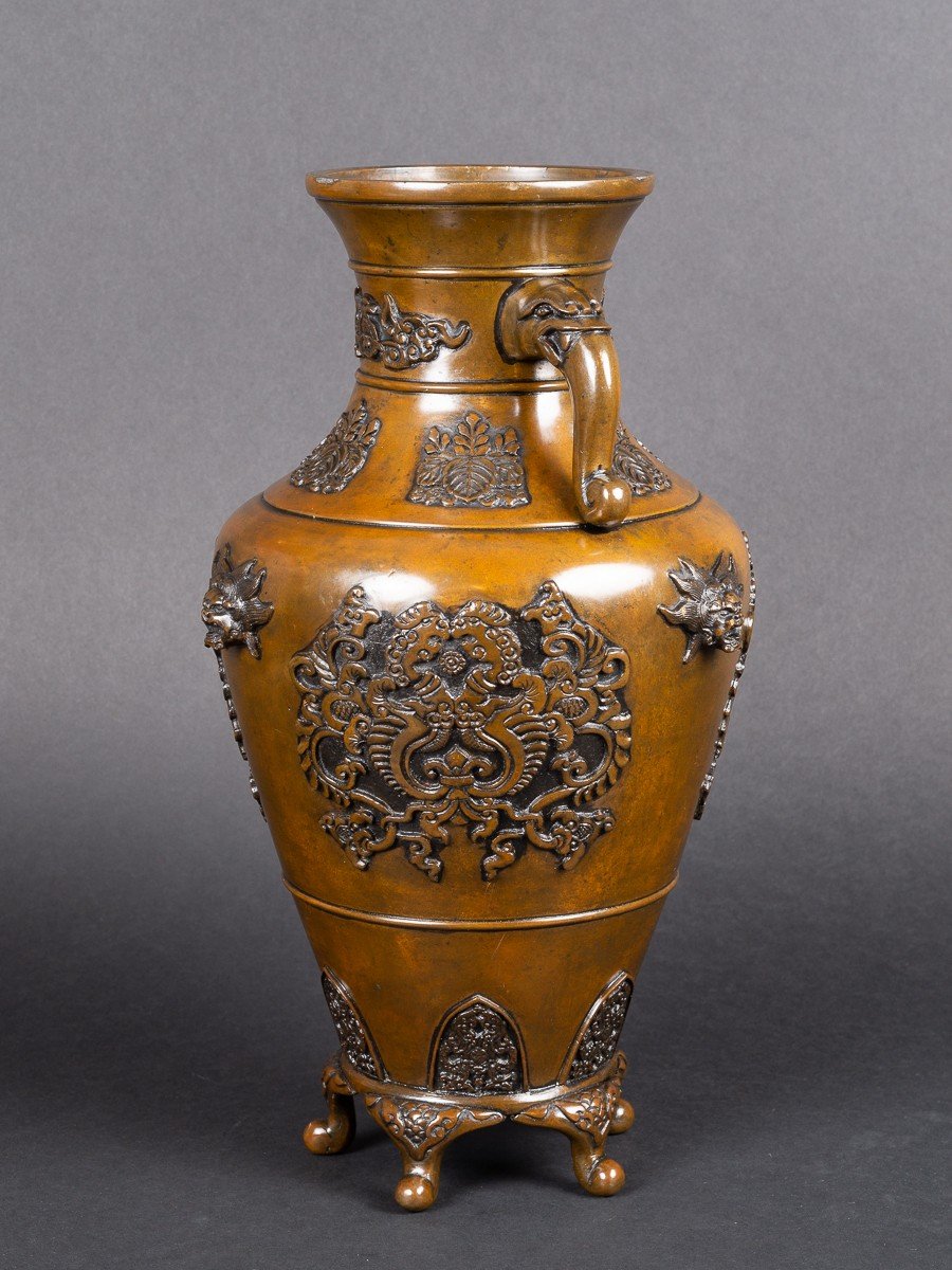 Vase, Vietnam - Indochina, Bronze, Late Nineteenth Century-photo-4