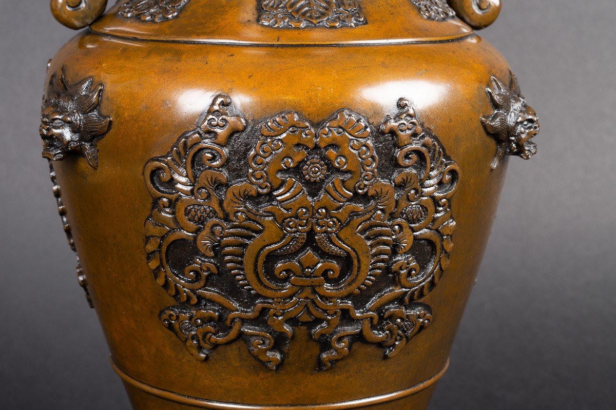 Vase, Vietnam - Indochina, Bronze, Late Nineteenth Century-photo-2