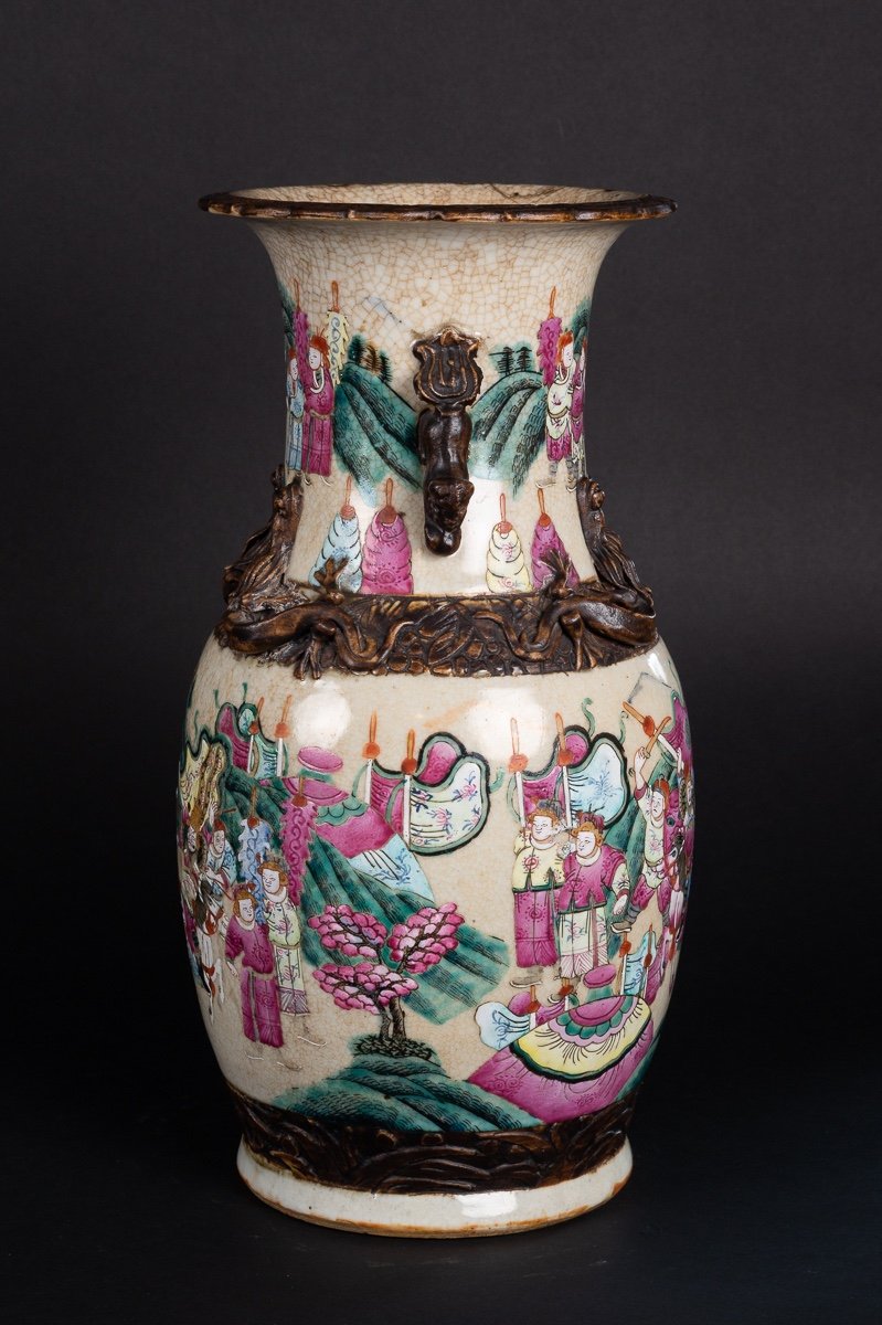 Vase With Warriors, China, Nanjing, Qing Dynasty, Late 19th Century.-photo-1