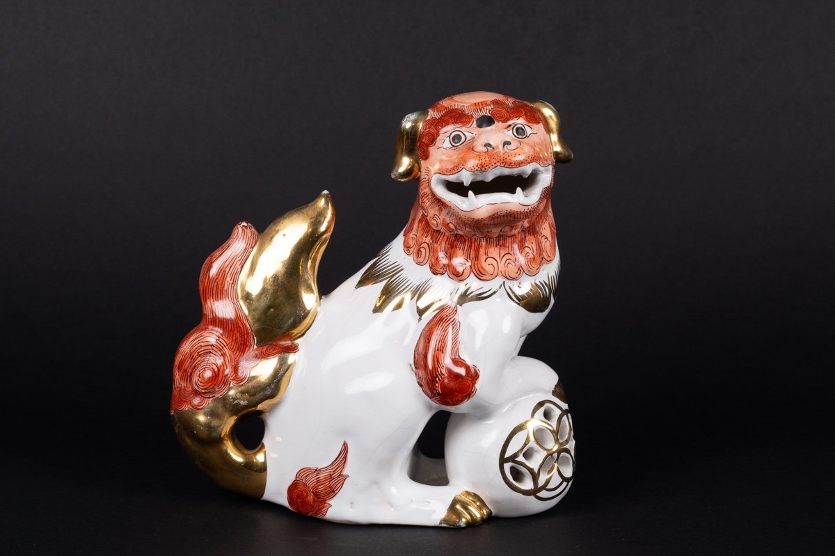 Chien Foo - Komainu, Japon, Kutani, ère Meiji / Taisho, Début Du 20e Siècle.  