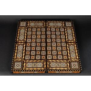 Oriental Chessboard - Chess And Tric-trac Game, Syria?, 19th / 20th Century.