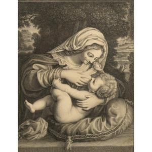 The First Duty Of Mothers, Copper Engraving, Vincenzo Vangelisti, After Raphael d'Urbino