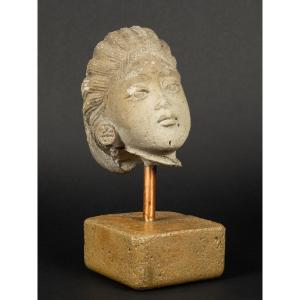 Woman's Head, Stucco, India, Gupta Period (4th-5th Century)?