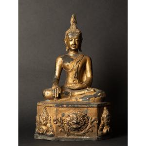 Bouddha Sakyamuni, Bronze Doré, Thaïlande, XVIIIe/xixe Siècle.   