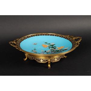 Cloisonne Dish With Gilt Bronze Mount, Japan, Meiji Era (1868-1912)