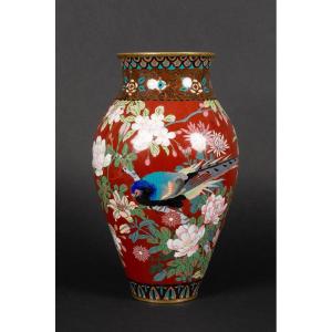 Vase à Faisan, Cloisonné, Japon, ère Meiji (1868-1912). 