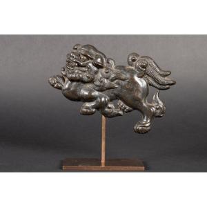 Komainu - Lion-dog, Bronze, Japan, Edo Period (1603-1868). 