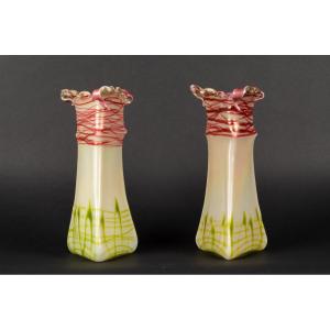 Paire De Vases, Pallme König & Habel, Bohème, Vers 1900